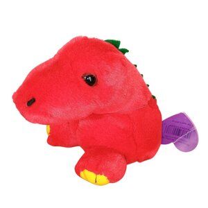 Puffkins Drake Red Dinosaur 5” Plush Beanie SWIBCO 1994 Style 6631 EUC With Tags